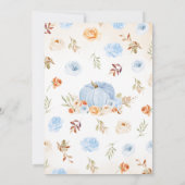 ブルーリトルパンプキンベイビーシャワー 招待状 (裏面)