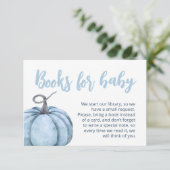 ブルーリトルパンプキン男の子ベイビーシャワー エンクロージャーカード (スタンド正面)