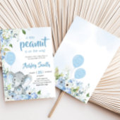 ブルーリトルピーナッツエレファントベビーシャワー 招待状