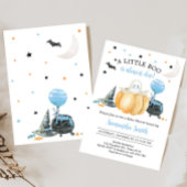 ブルーリトルブカボチャハロウィンベビーシャワー 招待状