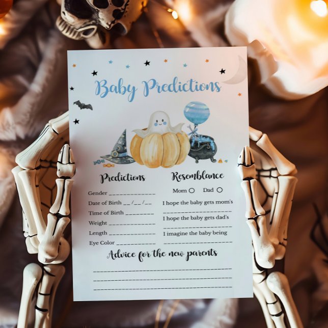 ブルーリトルブカボチャベビー予測ゲーム (Pumpkin Halloween Baby Shower Baby Predictions Game)