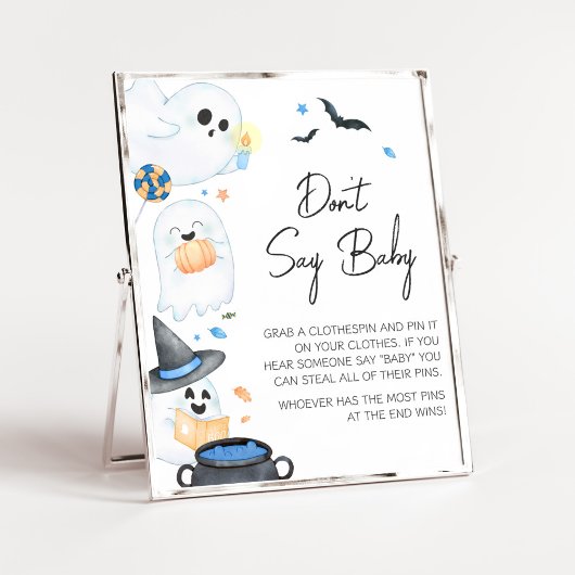 ブルーリトルブハロウィーン言わないベビー ポスター