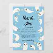 ブルーリトルブハロウィーン赤ちゃんシャワー サンキューカード (正面)
