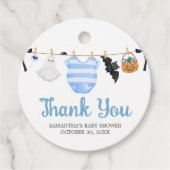 ブルーリトルブベビーシャワーラウンド フェイバータグ (正面)