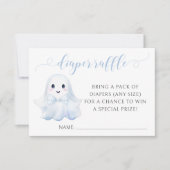 ブルーリトルブボウベイビーシャワーおむつラッフルカード 出欠カード (正面)