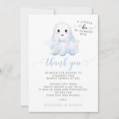 ブルーリトルブボウ男の赤ちゃんシャワーサンキューカード サンキューカード (正面)