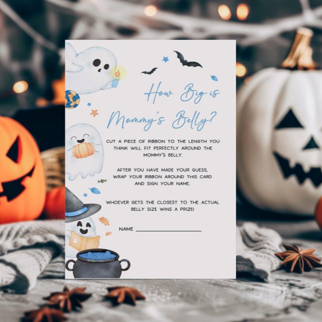 ブルーリトルブママのベリーゲームの大きさ (Blue Little Boo Baby Shower How Big is Mommy's Belly Game)