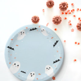 ブルーリトルブー幽霊ハロウィーン紙プレート ペーパープレート