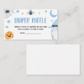 ブルーリトルブー幽霊ベビーシャワーおむつラッフル エンクロージャーカード (正面/裏面)