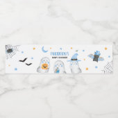 ブルーリトルブー幽霊ベビーシャワー ペットボトルラベル (シングルラベル)