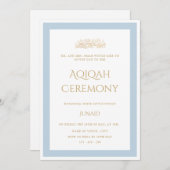 ブルーリトルプリンスミニマル金ゴールドアキカ式 招待状 (正面/裏面)