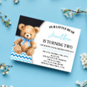 ブルーリトルベア誕生日ベアリーおもしろいお祝い 招待状