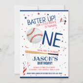 ブルーリトルルーキー野球1回目の誕生日 招待状 (正面)