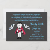 ブルーリトルヴァンパイアベビーシャワー招待状カード 招待状 (正面)