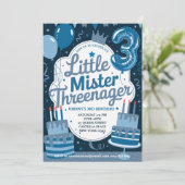 ブルーリトルThreenager招待状for Boy 招待状 (スタンド正面)