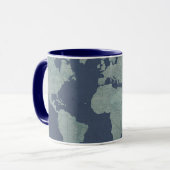 ブルーリネンの世界地図 マグカップ (正面左)