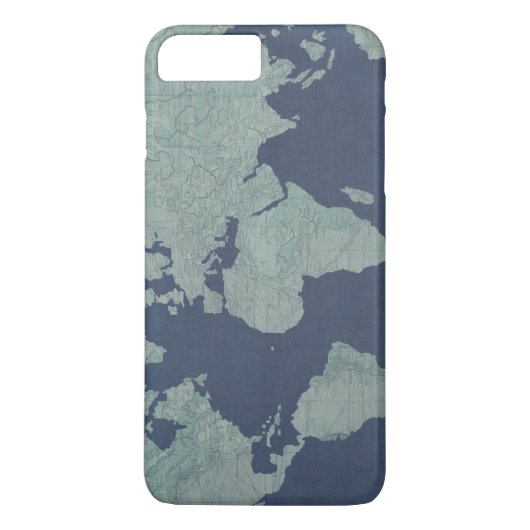 ブルーリネンの世界地図 Case-Mate iPhoneケース (裏面)