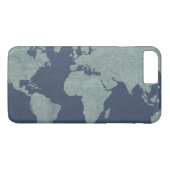 ブルーリネンの世界地図 Case-Mate iPhoneケース (裏面(横))