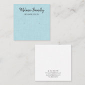 ブルーリネンパターンイヤリング表示名刺 スクエア名刺 (正面/裏面)