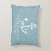 ブルーリネンプリント&ホワイトボートいかり アクセントクッション (裏面(縦))