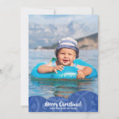 ブルーリネンFiligree写真クリスマスホリデーカード シーズンカード (正面)