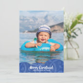 ブルーリネンFiligree写真クリスマスホリデーカード シーズンカード (スタンド正面)