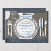 ブルーリハエレガントーサルディナー招待状 招待状 (正面/裏面)