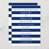 ブルーリハ王室のーサルストライプのディナー 招待状 (正面/裏面)