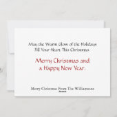 ブルーリボンとブルーボウ陽気なクリスマスフォト シーズンカード (裏面)