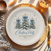 ブルーリボンのクリスマスツリー ホリデーパーティー