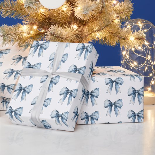 ブルーリボンのクリスマス ラッピングペーパー (クリスマス)
