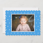 ブルーリボンのバターの写真の子供の誕生日 招待状 (裏面)