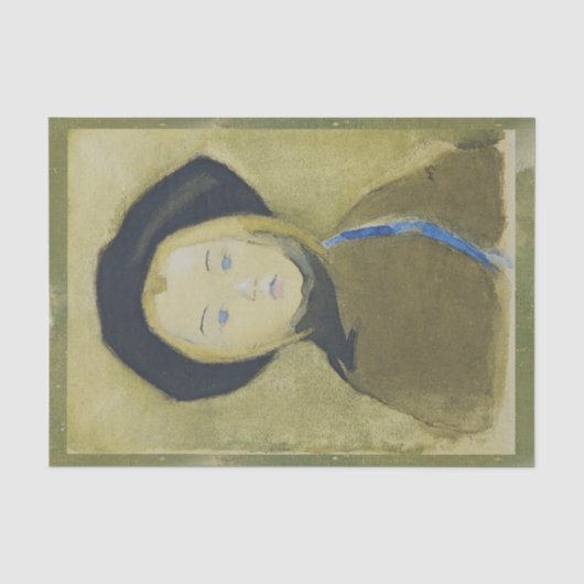 ブルーリボンの女の子、ヘレン・シュジャルフベック 薄葉紙 (正面)