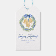 ブルーリボンの水彩リース グランドミレニアル