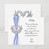 ブルーリボンの銀の白鳥 メイド オブ オナー カード (正面/裏面)