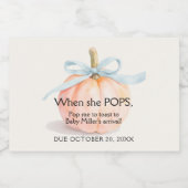 ブルーリボンカボチャ赤ちゃんシャワーミニ スパークリングワインラベル (シングルラベル)