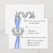 ブルーリボンシルバースワンスレスポンスカード 出欠カード (正面/裏面)