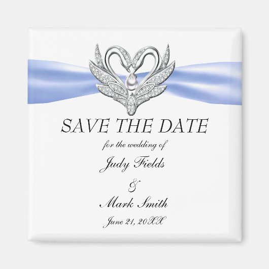 ブルーリボンシルバースワンズ日付磁石を保存 マグネット (正面)