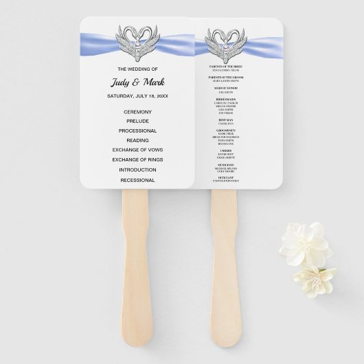 ブルーリボンシルバースワン結婚式 プログラムファン ハンドファン (正面&裏面)