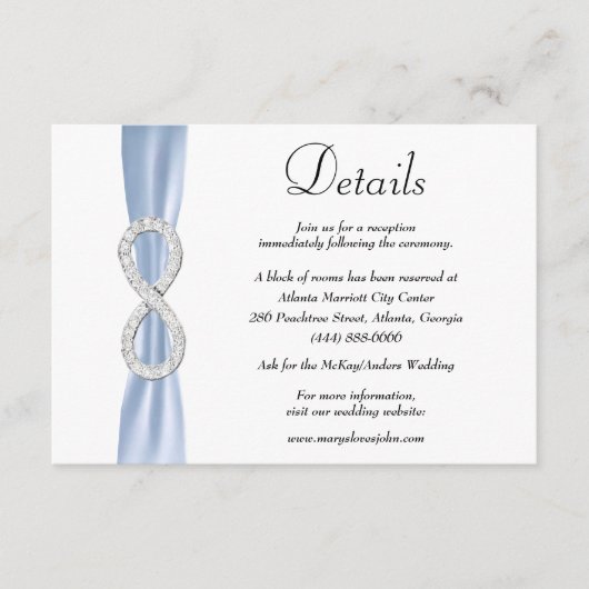 ブルーリボンダイヤモンドインフィニティ結婚の詳細 エンクロージャーカード (正面)