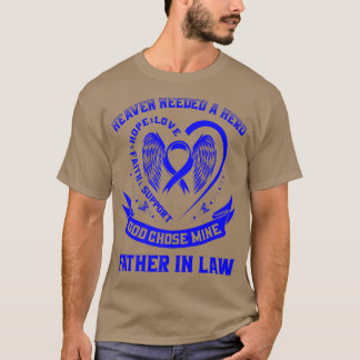 ブルーリボンハートウィングコロンがん認識度脂肪 Tシャツ