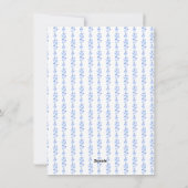 ブルーリボンフレームフォトグランミレニアルホリデー シーズンカード (裏面)