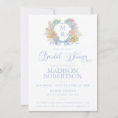 ブルーリボンフローラクレストブライダルシャワー招待 招待状 (正面)