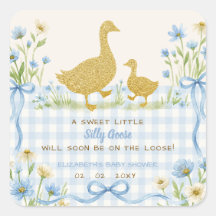 ブルーリボンフローラルシリーグース男の子ベビーシャワー