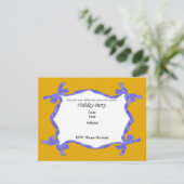 ブルーリボンホリデーパーティー招待状カード 招待状 (スタンド正面)