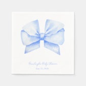 ブルーリボンモノグラムコケパーソナライズされたット スタンダードカクテルナプキン (正面)