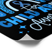 ブルーリボンレインボー我々衣服ブルーのための児童虐待A ポスター (角)