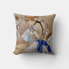 ブルーリボン付きデガスダンサー クッション