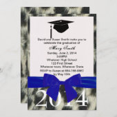 ブルーリボン及びユキヒョウ卒業招待状 招待状 (正面/裏面)