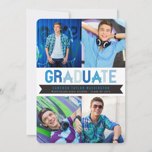 ブルーリボン大学院写真卒業パーティー 招待状 (正面)